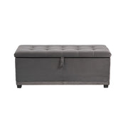 Velvet Rectangle Storage Ottoman Bench