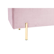 Velvet Storage Ottoman With Brushed Gold Legs