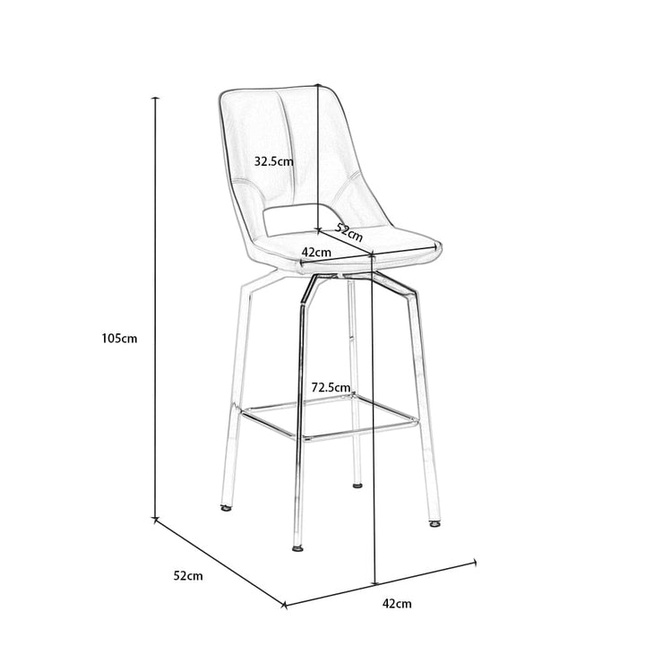 Set Of 2 Milo PU Swivel Bar Stool