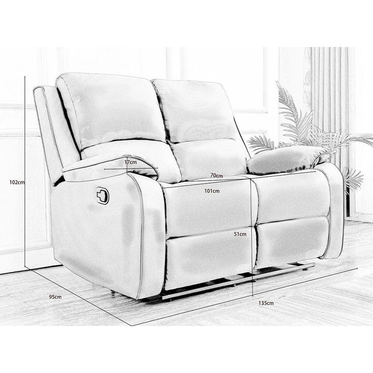 Palermo 2+1+1 Bonded Leather Manual Recliner Sofa Set