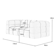 Serenity Latex Foam Boucle Sofa Ottoman Set In Taupe