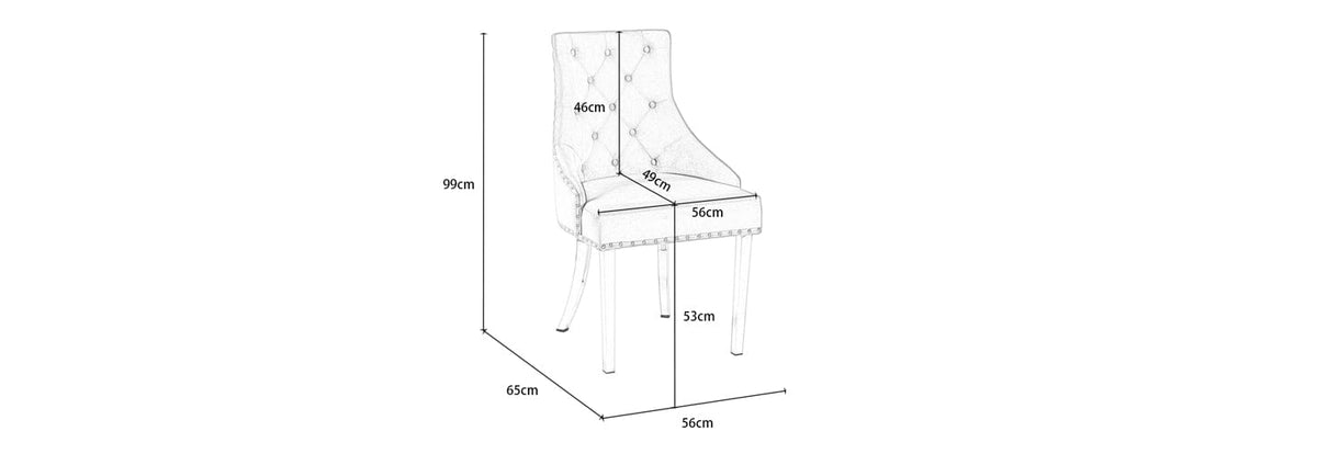 Set of 2 Avers Velvet Button Back Dining Chairs with Stainless Chrome Leg