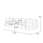 Serenity Latex Foam Boucle Sofa Ottoman Set In Grey