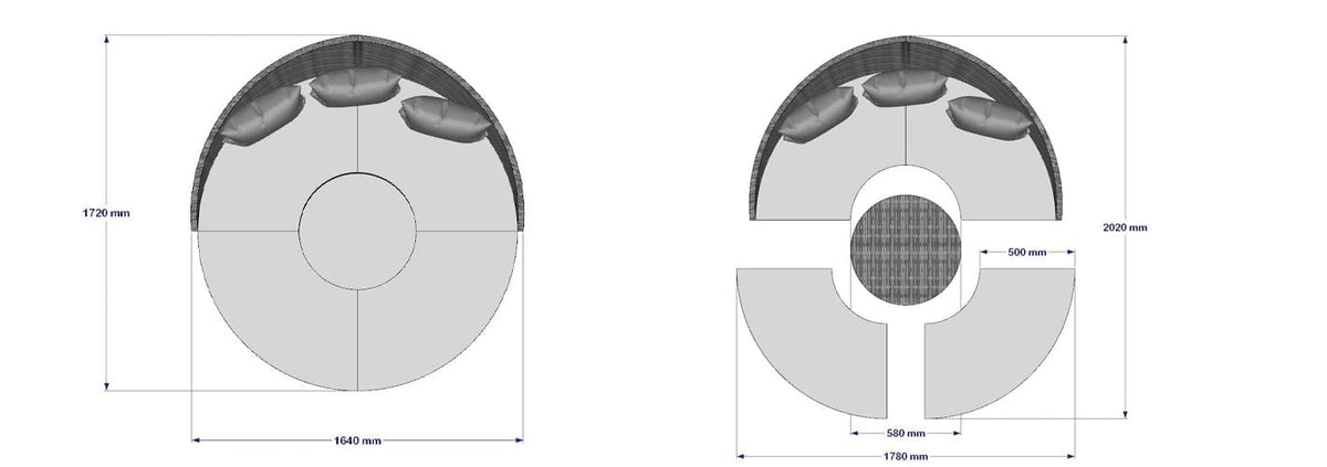 Camrose Rattan Garden Day Bed in Grey