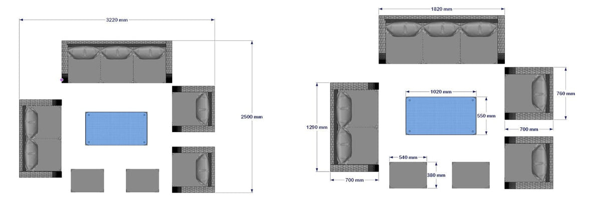 Lotus 9 Seater Rattan Garden Furniture Recliner Cube Sofa Set with Fire Pit Option