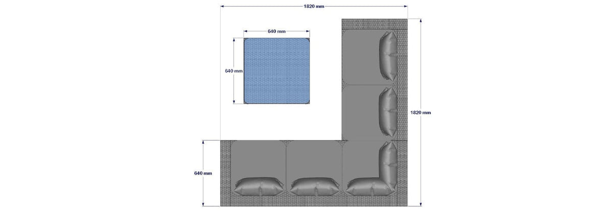 Vancouver 5 Seater Black Rattan Corner Sofa Patio Set
