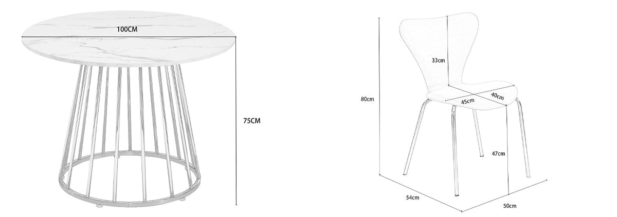 Etta Pedestal Dining Table Set with 4 Velvet Chairs