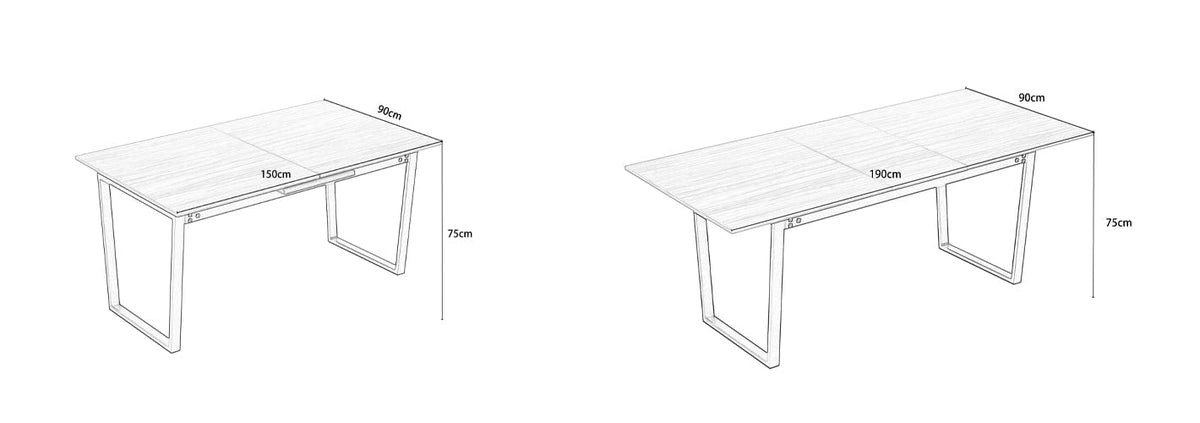 Belluno 4-6 Seater Oak Extending Dining Table