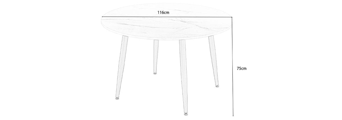 Lisa Round Marbled Effect Dining Table