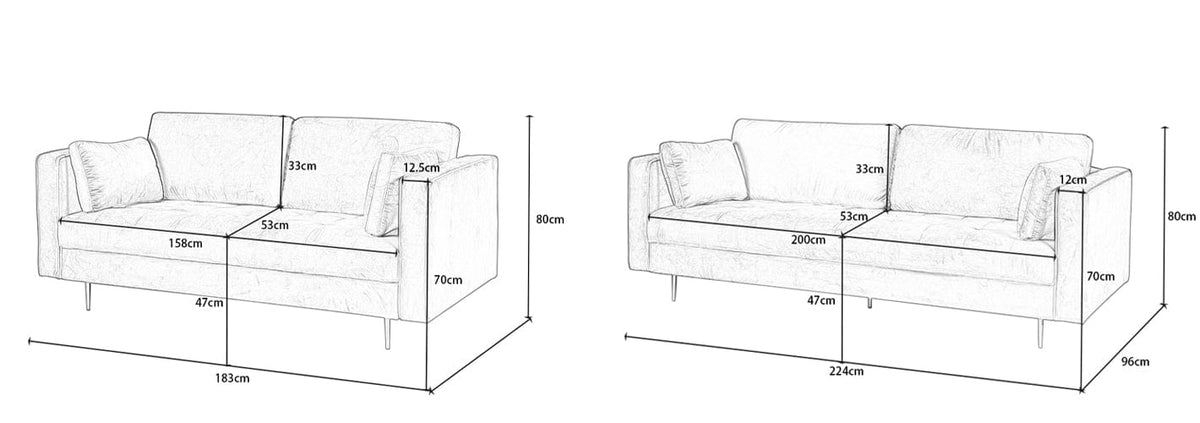 Avery 3+2 Seater Sofa Set with Scatter Cushions