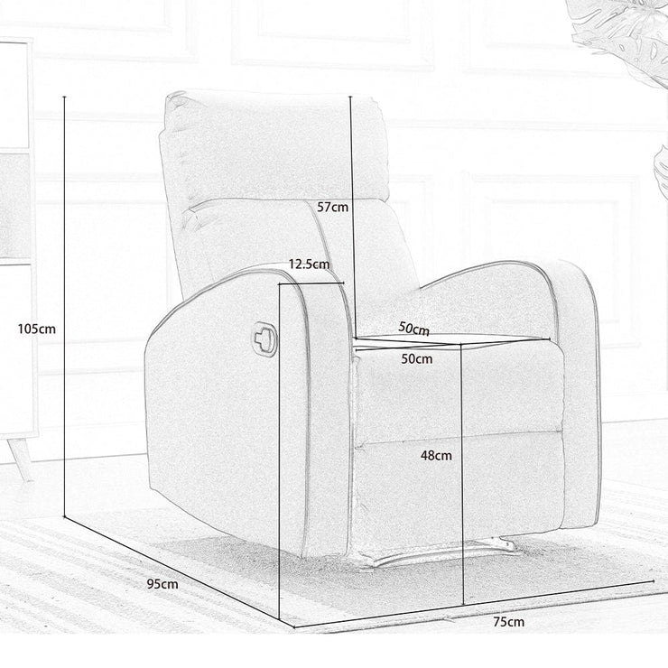 Boston 3+1+1 Slate Grey Fabric Manual Recliner Sofa Set