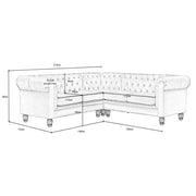 Chesterfield 5 Seater Velvet Corner Sofa