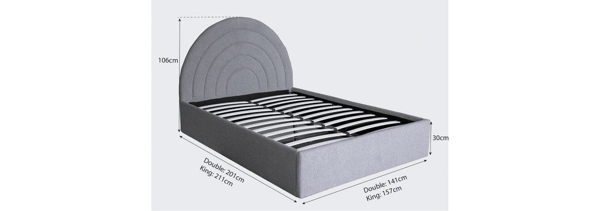 Modern Ottoman Upholstered Lift Up Storage Bed Frame