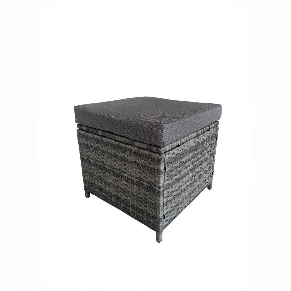 Eton Rattan Garden 8 Seater Cube Set In Grey