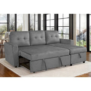 Avery Velvet Reversible Corner Sofa Bed With Storage Chaise