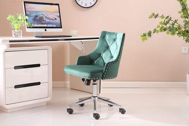 Belleze Padded Velvet Seat & Lumbar Support Back Office Chair Charcoal -  Bed Bath & Beyond - 17914705