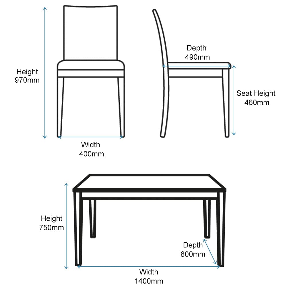 Orsa Dining Tempered Glass Table Set With 6 Chairs In Cream