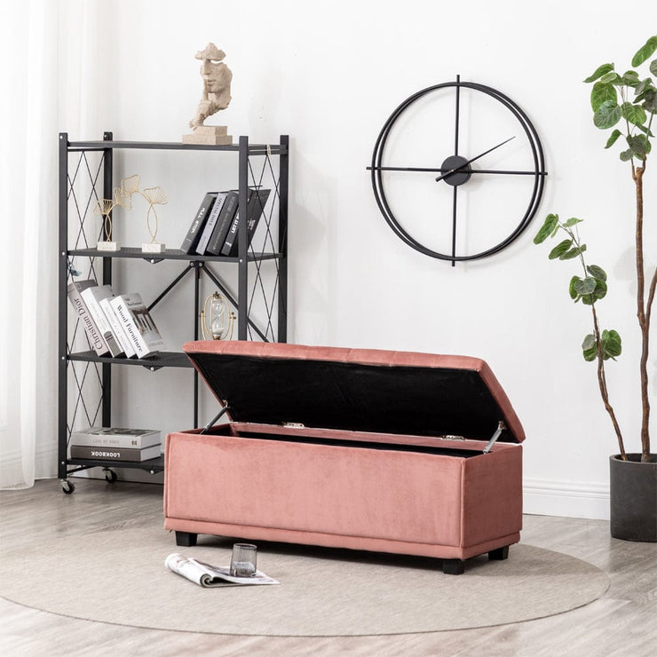 Velvet Rectangle Storage Ottoman Bench