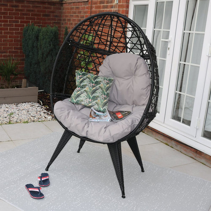 Bradway KD Leisure Standing Chair Garden Rattan Egg Chair with Rain Cover option