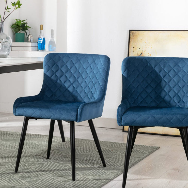 Set of 2 Lisa Velvet Dining Chair