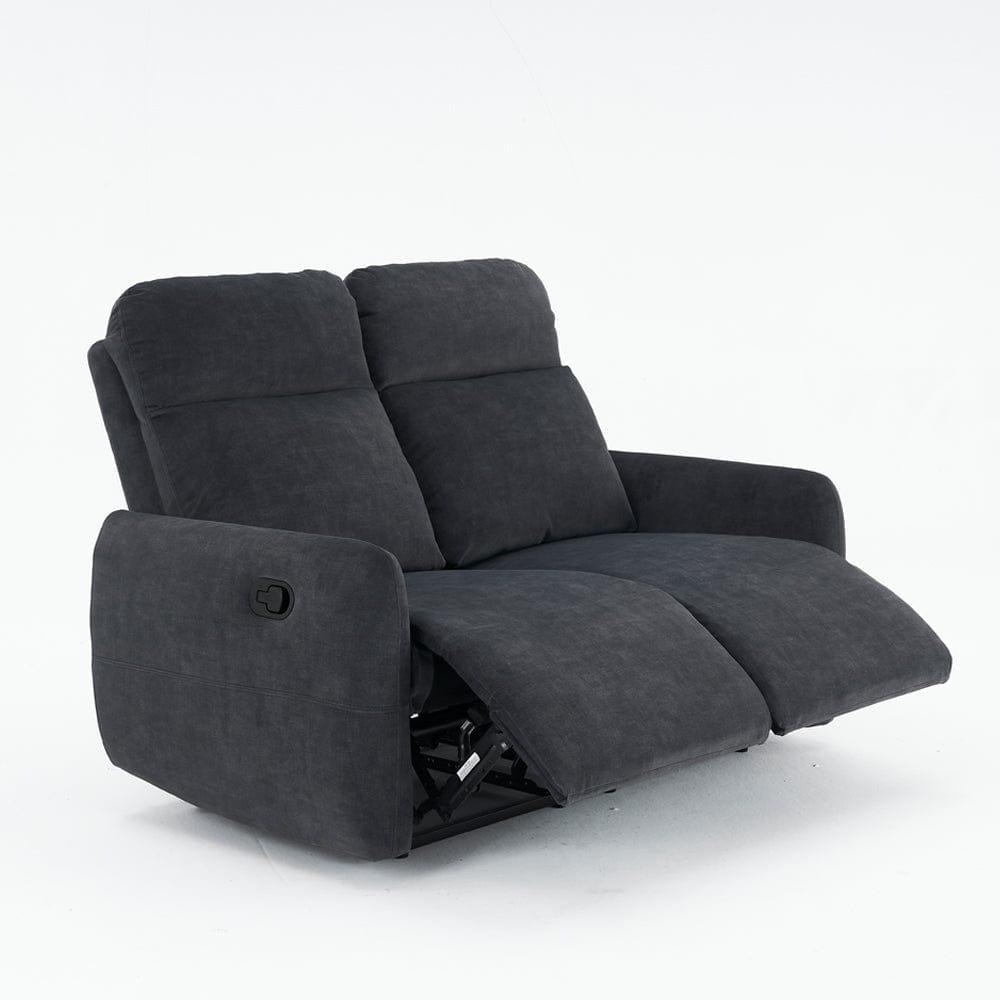 Elvie Grey Velvet Manual Recliner Sofa / Armchair