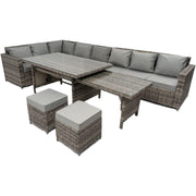 Barcelona 12 Seater Rattan Garden Furniture Dining Set with Extending Table