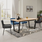 Belluno Extending Dining Table Set with 4 Velvet Chairs