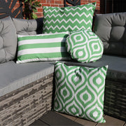 Ashcraft Waterproof Outdoor Scatter Cushion Set in Green Pattern