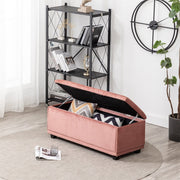 Velvet Rectangle Storage Ottoman Bench