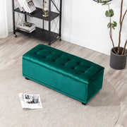 Velvet Rectangle Storage Ottoman Bench