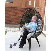 Bradway KD Leisure Standing Chair Garden Rattan Egg Chair with Rain Cover option