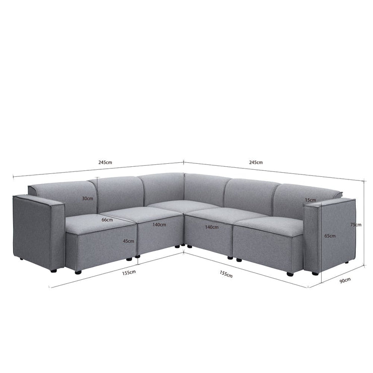 Tessa Modular 4 Seater Corner Sofa with Ottoman