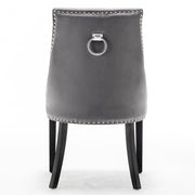 Avers Grey Velvet Button Back Dining Chairs