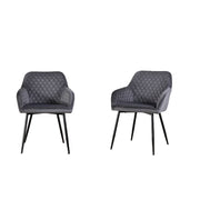 Zoe Velvet Upholstery Dining Chair with Armrest - Set Of 2