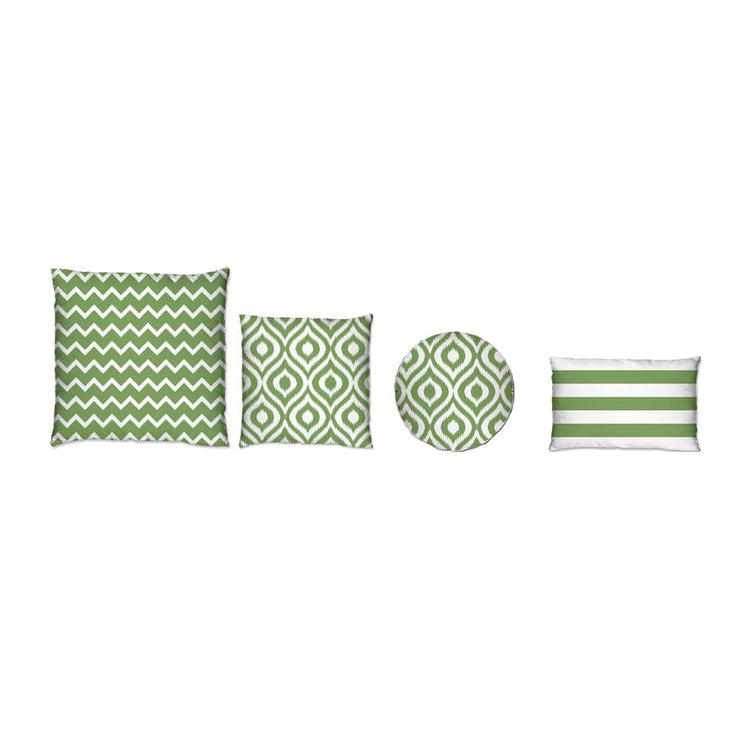 Ashcraft Waterproof Outdoor Scatter Cushion Set in Green Pattern