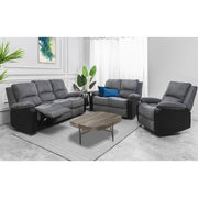 Boston 3+2+1 Grey Plush Fabric Recliner Sofa Set