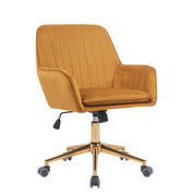 Russell Velvet Office Chair with Gold Legs