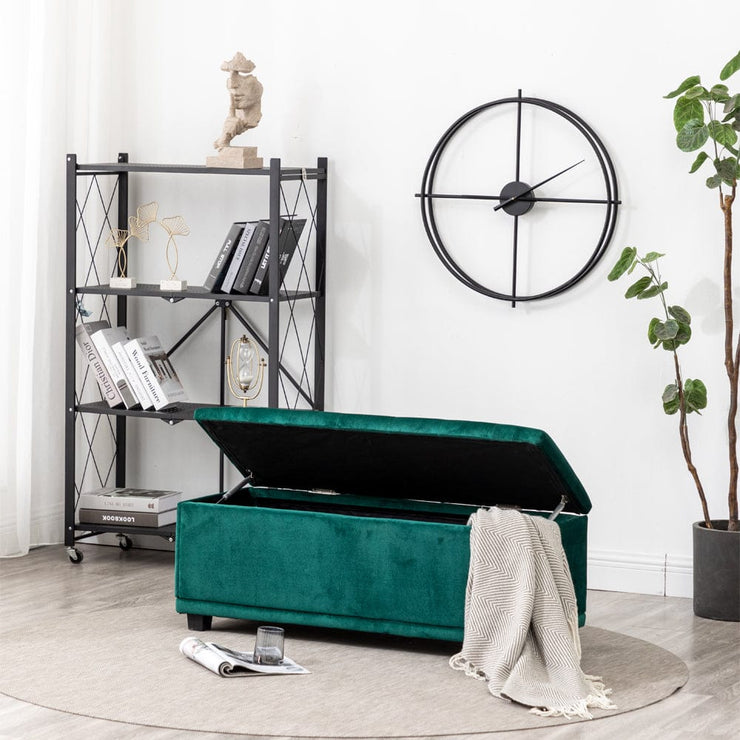 Velvet Rectangle Storage Ottoman Bench