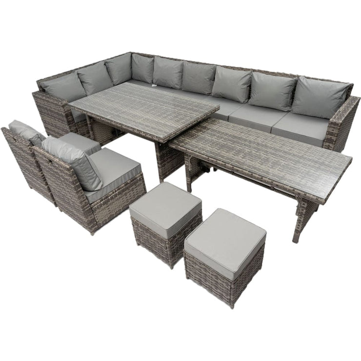 Barcelona 12 Seater Rattan Garden Furniture Dining Set with Extending Table