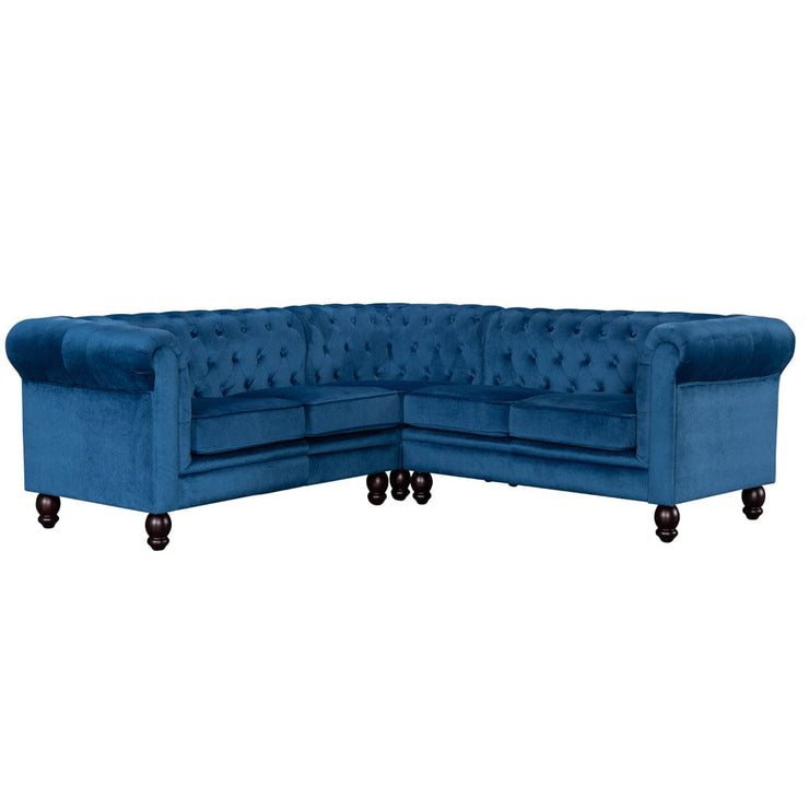 Chesterfield 5 Seater Velvet Corner Sofa