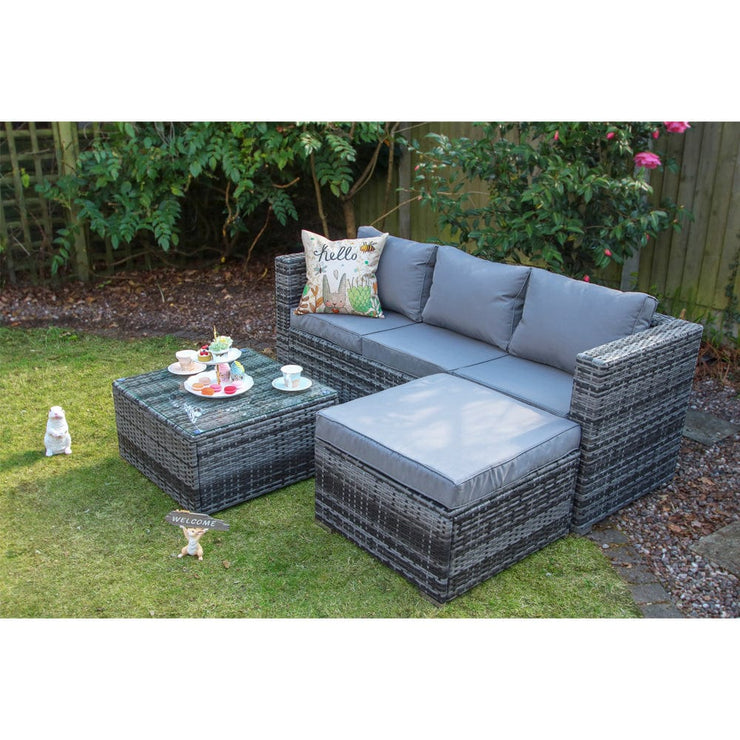 Vancouver 4 Seater Rattan Garden Furniture Set with Rain Cover