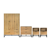 Industrial Bedroom Set with Wardrobe, chest of drawers and bedsides