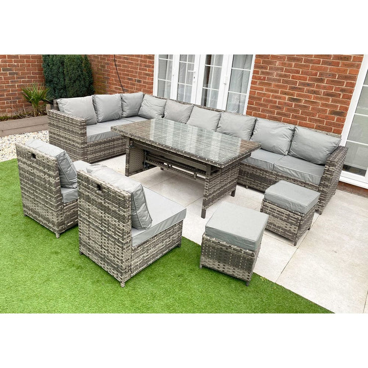 Barcelona 12 Seater Rattan Garden Furniture Dining Set with Extending Table