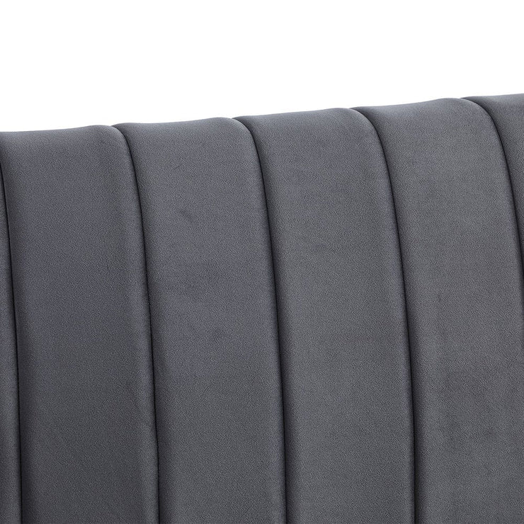 Grey Velvet Sofa Bed with Ottoman