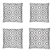 Ashcraft 4 Piece Waterproof Outdoor Scatter Cushions in Grey Pattern