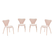 Set Of 4 Etta Velvet Wing Back Dining Chair Upholstered Chair