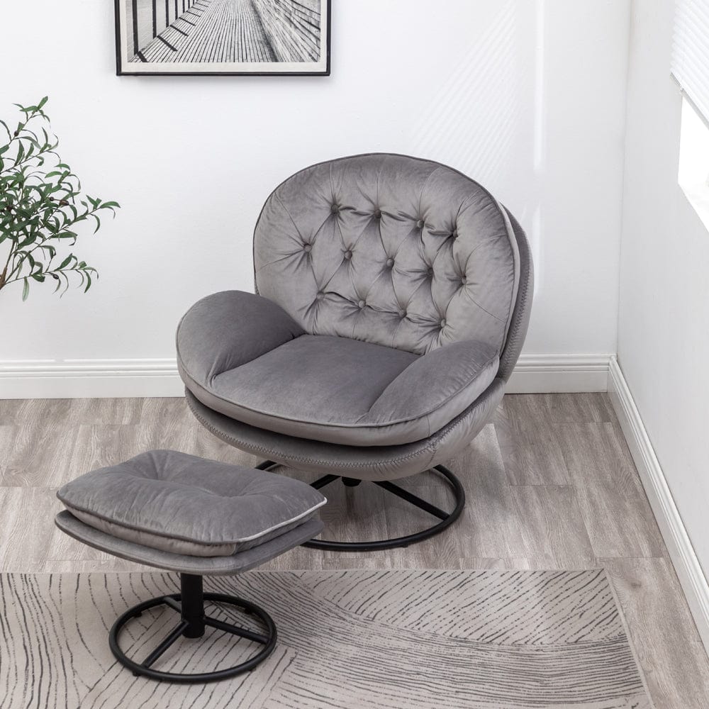 Sol Swivel Chair With Footstool