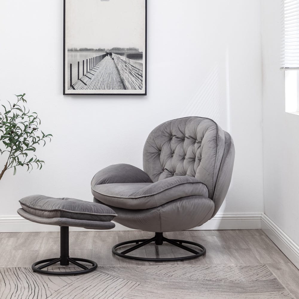 Sol Swivel Chair With Footstool