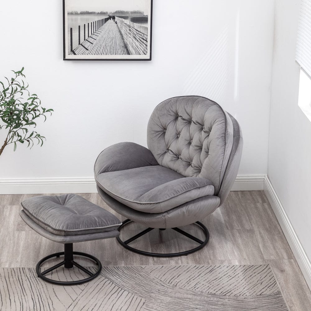 Sol Swivel Chair With Footstool