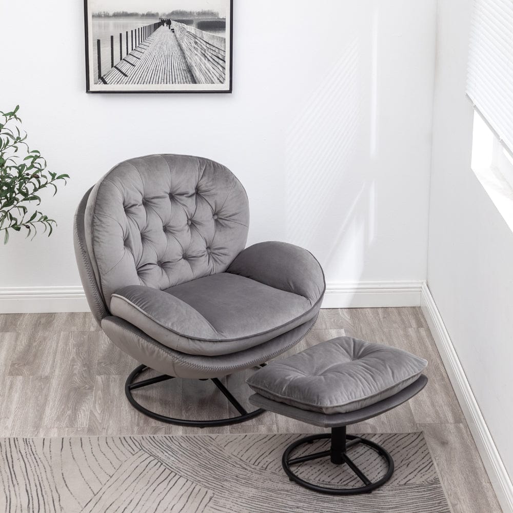 Sol Swivel Chair With Footstool